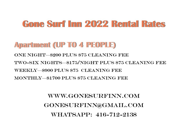 Gone Surf Inn Rates